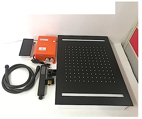 Ceiling Shower Set Black Smart Shower Systems with Thermostat Digital Touch Control Panel,500 * 360MM LED Rain Showerhead Bathroom(Shower Head Set)