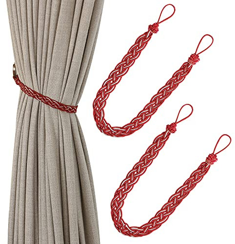 Cordino fermatende lavorato a maglia a mano, con accessori Rosso vinaccia