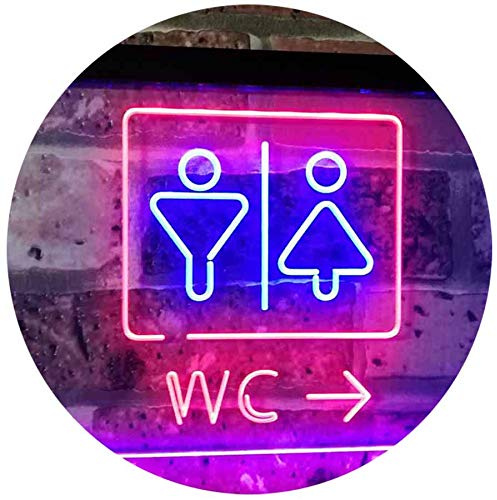 ADVPRO W.C. Toilet Restroom Display Restaurant Café Dual Color LED Barlicht Neonlicht Lichtwerbung Neon Sign Rot & blau 600 x 400mm st6s64-i3033-rb