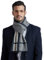 WANYING Herbst Winter Herrenschal 10% Wolle Gestrickter Schal Strickschal Wolleschal Modeschal für Urban Herren Gentleman - Houndstooth Muster Anthrazit & Dunkelbeige
