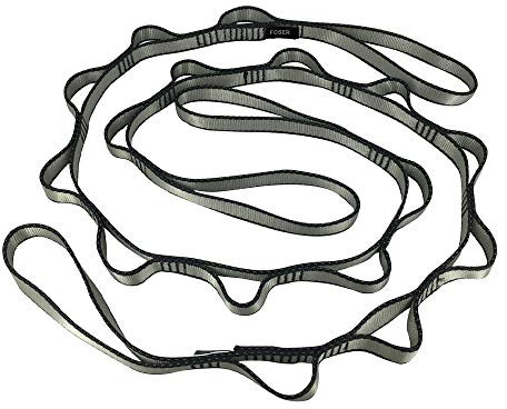 FOSER 2pcs Daisy Chains, Yoga Hammock Extension Strap, Adjustable Nylon Strap Fitness Pilates and Exercise Extend Band (GRAY)
