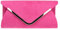 Girly Handbags Womens Envelope Faux Suede Clutch Bag (Fuchsia)