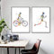 Skelettknochen Medizinische Wand Bilder Menschliche Anatomie Poster Bewegliches Skelett Gemäldedrucke Fitness Leinwand Bild Arztpraxis Dekor Bild 40x60cmx2 Ungerahmt