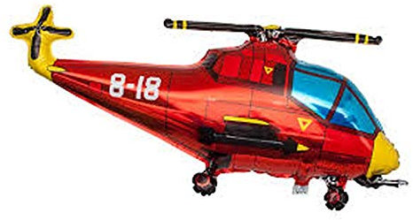 Ballonim® Helikopter rot ca. 80cm Luftballons Folienballon Party DekorationGeburtstag