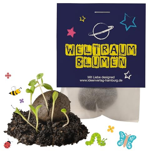 Ideenverlag HAMBURG 10x Weltraum Samenbomben Kindergeburtstag Weltraum Mitgebsel Weltraumgeburtstag Geschenke Saatbomben Kinder Kleinigkeiten
