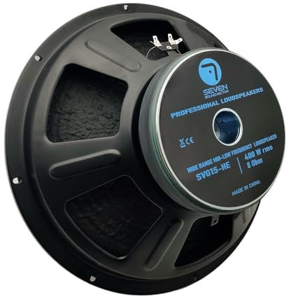Seven Soundvector SVG15HE/8 Woofer 15 Pulgadas Altavoz Profesional de Grave Medio-Grave 8 Ohm 400W AES 800W Programa