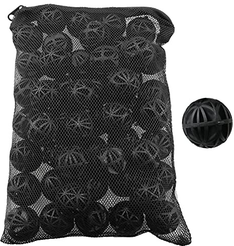 AXLIZER Bio-Ball-Filtermedien mit Schwamm für Aquarien, Fischteich, Wasserfall, Brunnen für Aquarien, Aquarien, Teichfilter, 50 Stück