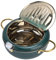 Pot de Friteuse Style Japonais en Acier Inoxydable 304 - Poêle à Frire Avec Thermomètre - Tempura à la Maison pour Frites, Crevettes (Vert Noir)