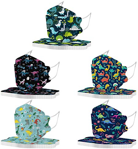DeaAmyGline 50 Stück Mundschutz Kinder Bunt,4-lagige,Einweg,Neuer-Trend 3D Fisch-Form,Atmungsaktiv und Staubdicht,Mund und Nasenschutz Mund-Tuch Bandana Halstuch Schals für Mädchen Jungen (K16)
