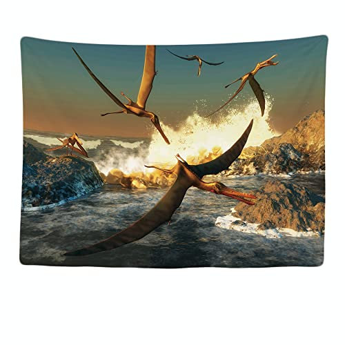 Ulticool - Dinosaurier Fliegende Vögel Reptilien - Wandteppich - 200x150 cm - Großer Wandteppich - Poster Dekoration Spielfiguren Rocks Jurassic World Dekoration - Dino Klebe - Zubehör