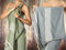 Happy Towels Hamamtuch 2-Stück Packung | Badetuch | Saunatuch | Extra Lang & Weich Gewebt | 210 cm x 95 cm | 60% Tencel™ Lyocell und 40% Baumwolle | Fairtrade (Olivgrün und Grau, 2)