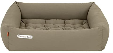 Doctor Bark Hundebett Orthopädisch - Waschbar bis 95°C, Geruchsfrei & Hygienisch - Kuscheliger Hundekorb Mittelgroße Hunde mit Hundematratze (M - 80x70 cm, Goldbraun)