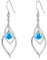 Qings Ohrringe Silber 925 Hängend Dezember Geburtsstein Ohrringe Tansanit Lang Dangle Ohrring Blau Zirkonia Unendlichkeit Hängeohrringe für Damen, Schmuck Silberohrringe für Frauen Mutter Mama