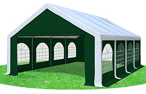 Stabilezelte Partyzelt 5x8m Modular Professional PVC 500 g/m² mit Fenster Weiss GRÜN