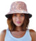 Damen-Sonnenhut mit Pailletten, Strandhut für Party, Mädchen, Teenager, glänzende Glitzer-Pailletten, Sonnenhut für Reisen, rose, M