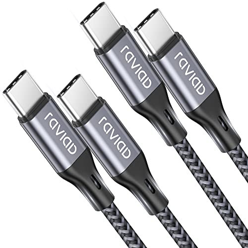 RAVIAD Cavo USB C USB C [2Pezzi 1M], 60W Cavo USB Type-C PD 3A Ricarica Rapida Nylon Intrecciato Cavo iPhone 15 per iPhone 16 15 Pro Max, Samsung Galaxy S23 S22 S21 S20 A12 A53 Note 20, Google Pixel