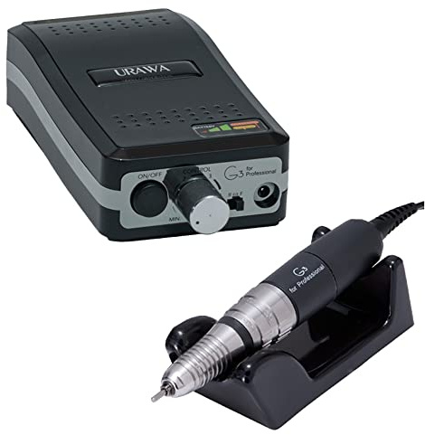 [Upower] G3 Professional Nail Drill Machine, 20000 RPM Electric File for Nails, Rechargeable Portable Nail Machine, Low Noise & Low Vibration (Made in Japan) Produced by URAWA Corp. [Black]
