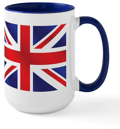 CafePress Union Jack UK Flag Large Mug 15 oz (444 ml) Ceramic Coffee Mug