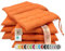 ZOLLNER 8er Set Sitzkissen in 40x40cm - gemütliche Stuhlkissen mit Bindebänder - waschbar bis 30°C - in orange - Oeko Tex® Zertifiziert
