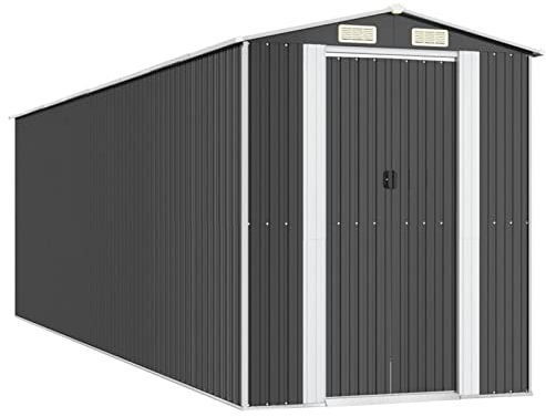 Keketa Gartenhaus Gartenhaus Werkzeug Gartenhaus aus Stahlblech Gartenhaus Schuppen Garten Werkzeug Garten Anthrazit 192 x 689 x 223 cm aus Stahl verzinkt