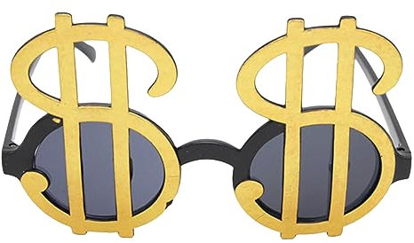 Newwyt Lustige Dollar-Casino-Party-Sonnenbrille Kindertag Geburtstag Fotozubehör Casino-Thema Brillen Partyzubehör Kunststoff