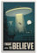 AZTU Vintage Ufo Poster I Want To Believe Dekorative Leinwand Familie Schlafzimmer Kunstwerk Bild Gemälde 30 x 45 cm