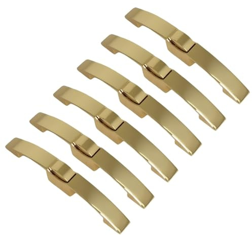 Marvix Cabinet Push Button Latch Lock Handle 128mm Gold Pack of 6 Catch Door Knob Campervan Motorhome Boat Furniture Fittings
