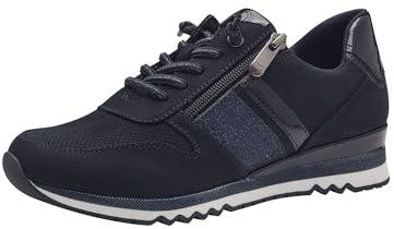 MARCO TOZZI Damen Sneaker flach mit Schnürsenkeln Freizeit, Blau (Dk.Navy Comb), 38 EU
