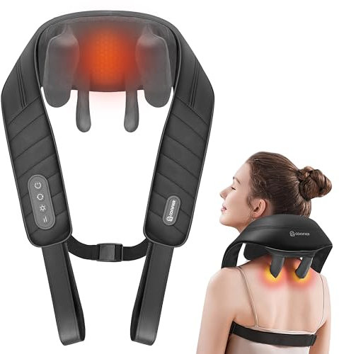 COMFIER Schnurloses Nackenmassagegerät mit Wärme, Shiatsu-Nacken und Schulter zur Schmerzlinderung, tiefe Tiisue, 6D-Knetmassagekissen, Rückenmassagegerät für Schmerzen, Shiatsu-Massagegerät,