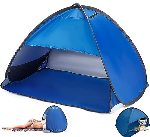 Tente de plage pop-up pour animaux de compagnie personnels et petits, abri solaire de plage coupe-vent tentes de plage portables en plein air pour petits chiens chats camping ( Color : Blue , Size : 8