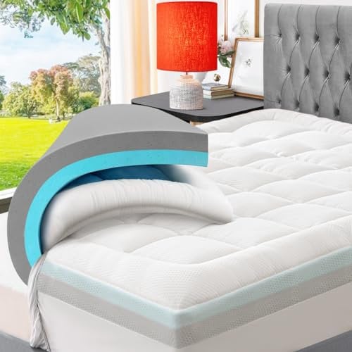 ELEMUSE 10CM Matratzen Topper 160x200cm, H3H4 Gel Topper mit Waschbarem Flauschigem Bezug und Gelschaum
