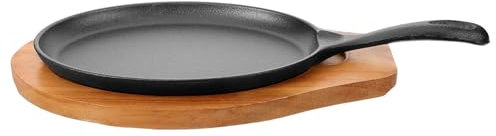 IMIKEYA 1 Set Cast Iron Skillet Roasting Pan Egg Pan Griddle Pancake Pan Non Stick Frying Pans Kitchen Frying Pan Frying Supply Baked Rice Serving Plate Safe Pan Iron Plate Bakeware Wooden