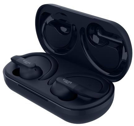 Vieta Pro Auriculares Inalámbricos con Bluetooth 5.4, Control Táctil y Ajuste Deportivo. Cascos con Micrófono y Batería 22h. Auriculares Botón Resistentes al Agua con Caja de Carga | Action Azul