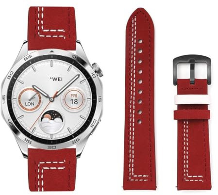 ZUOBNBP Cuero Correa para Huawei Watch Buds Correa, Piel Vintage Suave con Ajustable Hebilla Metálica Banda de Repuesto para Hombres y Mujeres Compatible con Huawei Watch Buds Pulseras (9)