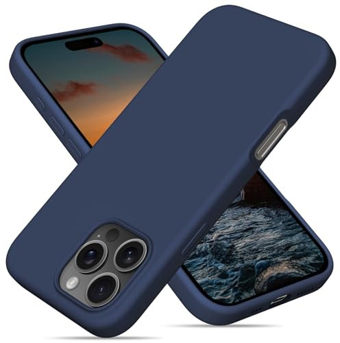 OitiYaa Liquid Silicone Case for iPhone 16 Pro Case,Full Body Protective Cover with 4 Layer Shockproof Structure, Soft Ultra Slim Phone Case with Anti-Scratch Microfiber Lining, 6.3, Navy Blue