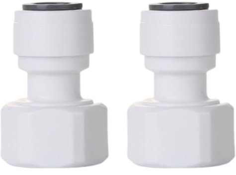 Dual Pack Refrigerator Water Line Connector Kit ,1/2 BSP x 3/8 Push-to-Fit Valve Adapter , Quick Connect Fitting for Water Filtration Systems, Coolers, Drinking Fountains & More , Easy Installation