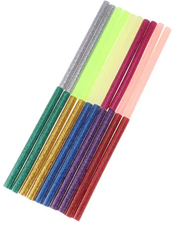 HAWILLOSCH 72pcs Colorful Glitter Hot Melt Glue Sticks 7x100mm Mini Size Craft Adhesive for DIY Art, Repair, and Bonding Mixed Pastel and Metallic Colors