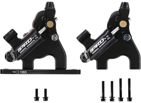 DJC Hydraulic Brake Caliper for Road Bike Gravel 2 Pistons Cable actuated Flat Mount with Brake disc IIIPRO (Pair Brake only)