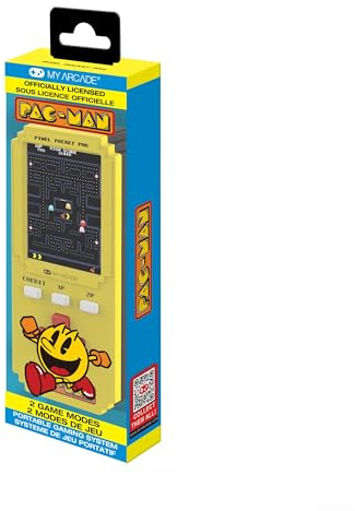 Pac-Man Pixel Player: Offiziell Lizenziertes Pac-Man-Videospiel, tragbare Schlüsselanhänger-Arcade, Spiele für Kinder und Erwachsene