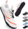 ZDQ Barefoot Shoes Chaussures Pieds Nus Minimalistes Homme Femme Respirantes Légères Semelle à Chute Zéro Antidérapant Confort Sneakers Trail Marche Sport Fitness Randonnée Blanc 42