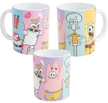Spongebob Schwammkopf Tasse - Friends Kaffeetasse Becher Kaffeebecher aus Keramik 320 ml