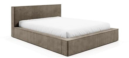 Sofello Polsterbett FILO 90x200 120x200 140x200 160x200 180x200 200x200 Metall-Lattenrost Bettkasten Kord (Poso 03 - beige, 120x200)