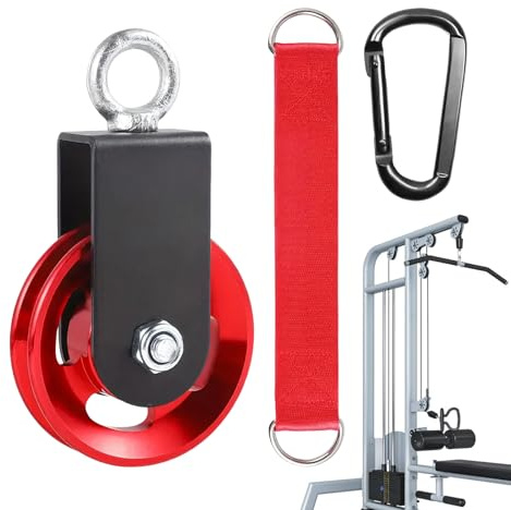 Trainings-Flaschenzugsystem - Fitness-Flaschenzug mit U-förmiger Halterung, robustes Set mit Flaschenzug und Karabinern | Rostbeständiges, leichtgängiges Trainingsgerät, langlebiges Fitness-Zubehör fü