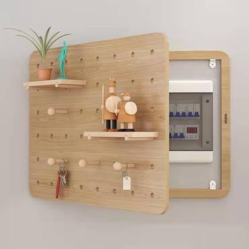 TMKDNNKG Couvercle de boîtier de Compteur électrique en Bois, Protection pour Panneau perforé, Couvercle de boîte à fusibles, boîtier de Compteur électrique pour Salon, Chambre à Coucher, A, 35 x 25