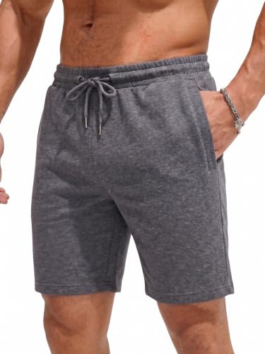 COMEOR Shorts Herren - Baumwolle Kurze Hosen, Sporthose Kurz Männer Bermuda Jogginghose, Laufshorts Sommer Trainingshose