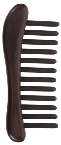 OUNONA 1 set di pettini massaggiatori per cuoio capelluto in legno con custodia a denti larghi, spazzola antistatica in legno di sandalo per ricci da donna e uomo, strumento per lo styling