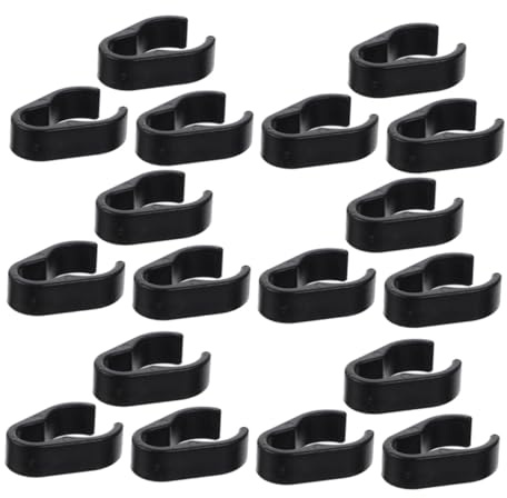 Mic Cable Clip 50 Pcs Black Reusable Plastic Clamp for Cable | Home Audio Setups, Compact and Portable, Wear-resistant Design, Versatile Use, Easy to Use