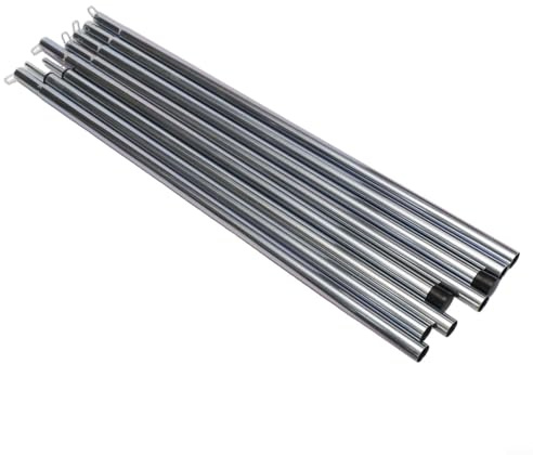 Besttoolifes Baldachin-Stützstangen für Outdoor-Zelte und Vordächer, 2 m Eisen-Zeltstangen mit 16 mm Durchmesser, mehrteilige verstellbare Planenstangen für (Silber)