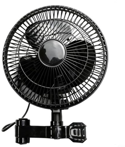 ComfyHarbor Oscillating Clip Fan for Grow Tents, 90° Rotation Adjustable Quiet Air Circulation, Secure Mount for 1.5-2.5 cm Poles, For Ideal for Indoor Plants Bedrooms