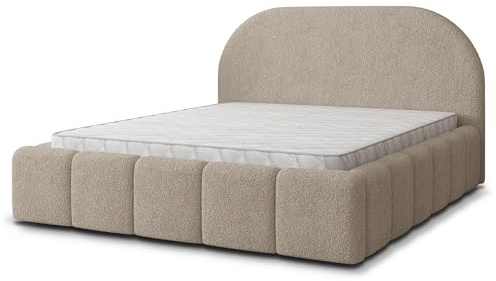 Masseno Polsterbett FLUSSO Q 200x200 cm, Doppelbett, Bettkasten, Stauraum, Lattenrost Und Kopfteil - Beige, Quelle 05